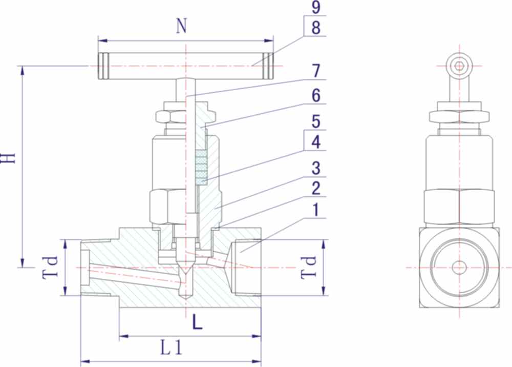 內(nèi)外絲針形截止閥