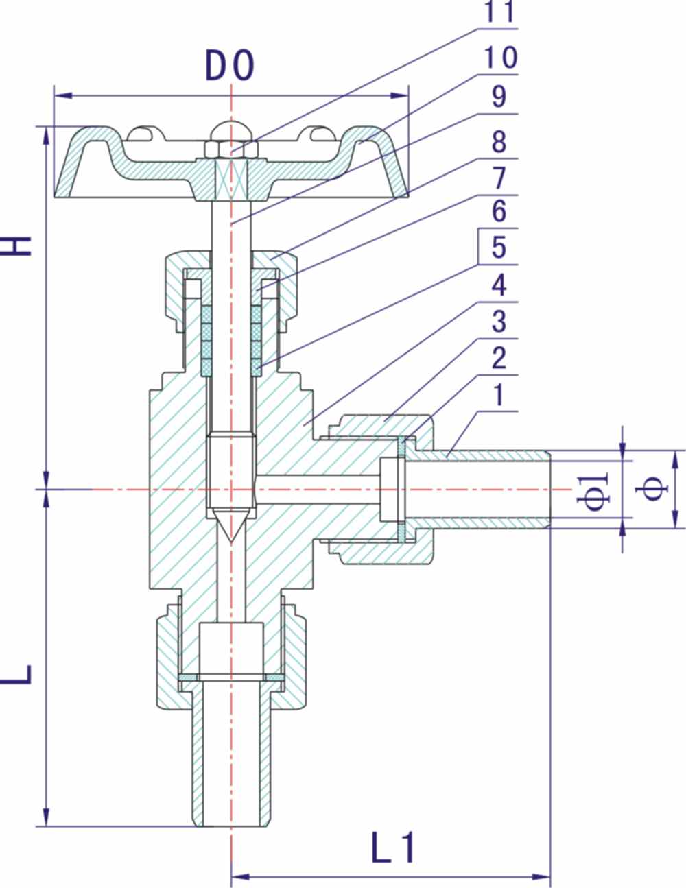 角式針形截止閥